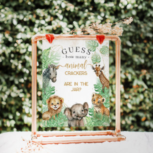 Poster Animaux Safari Baby showers tropicaux craquelins j