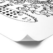 Poster Animaux sauvages Art Dessin noir et blanc Imprimer (Coin)