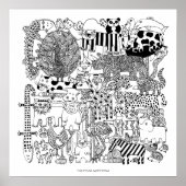 Poster Animaux sauvages Art Dessin noir et blanc Imprimer (Devant)