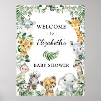 Animaux sauvages de safari Bienvenue bébé végétati