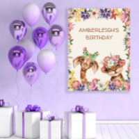 Animaux sauvages mignons Giraffe Tiger Girl'Annive