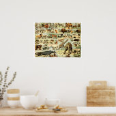 Poster Animaux sauvages vintages par Adolphe Millot (Cuisine)
