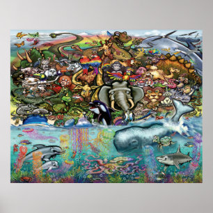 Poster Animaux terrestres et marins