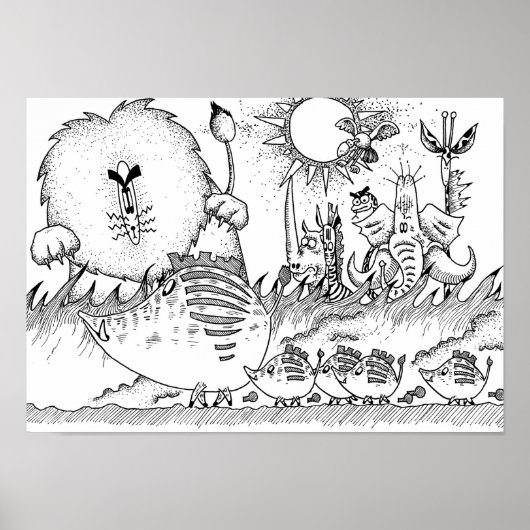 Poster Animaux uniques de la savane. (Devant)