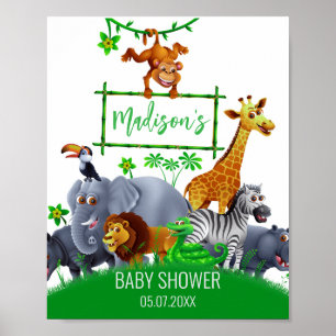 Poster Animaux Wild One Jungle verdure safari hiver