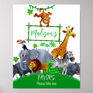 Poster Animaux Wild One Jungle verdure safari hiver