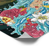 Poster Anime Abstrait : Esprit d'eau avec floraison (Coin)