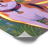 Poster Anime Adolescent Écouter Musique Marcher Son Chien (Coin)
