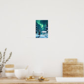 Poster Anime Arctic Wolf Aurora Wall Art (Cuisine)