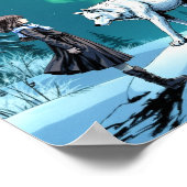 Poster Anime Arctic Wolf Aurora Wall Art (Coin)