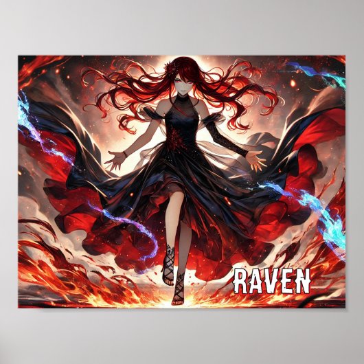 Poster Anime Commandez les Flammes, Embrassez la Tempête (Devant)