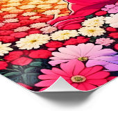 Poster Anime Couple Love Fleurs et Coeurs (Coin)