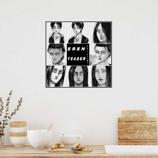 Poster Anime Eren Yeager SnK Evolution (Cuisine)