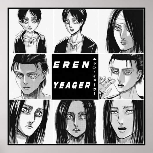 Poster Anime Eren Yeager SnK Evolution (Devant)