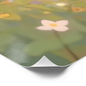 Poster Anime Ethérée fille avec des cornes dans la prairi (Coin)