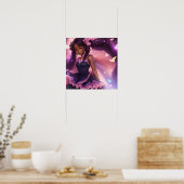 Poster Anime fille afro-américaine Animecore Esthétique (Cuisine)