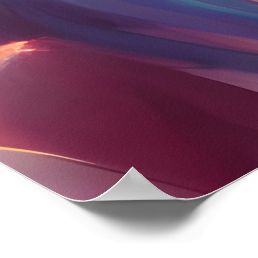 Poster Anime fille avec cheveux longs bleu | AI Art Poste (Coin)