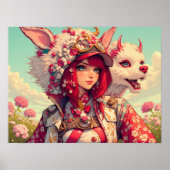 Poster Anime fille avec créature imaginaire, post-croisem (Devant)