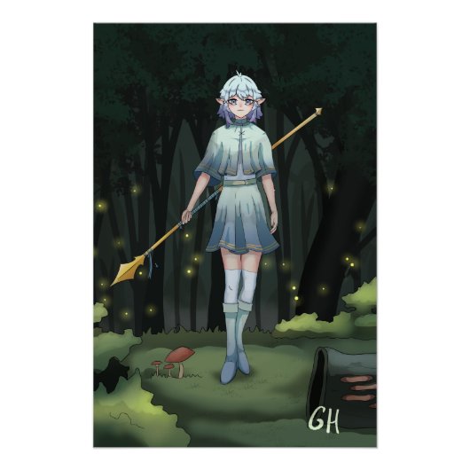 Poster Anime Fille de la Forêt,  (Devant)
