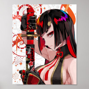 Poster Anime fille Samurai