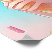 Poster Anime Girl avec Cupcake Whimsical (Coin)