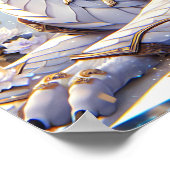 Poster Anime Girl et Dragon blanc et or (Coin)