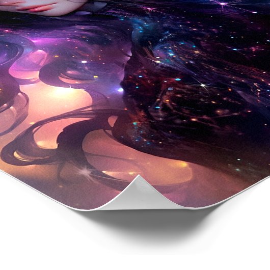 Poster Anime Girl Fabriquée En Étoiles (Coin)