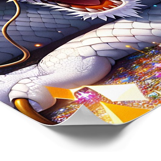 Poster Anime Girl Warrior et Dragon Ai Art (Coin)