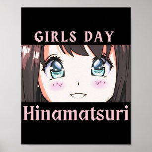 Poster Anime Girls Day Hinamatsuri holiday or Dolls Day o