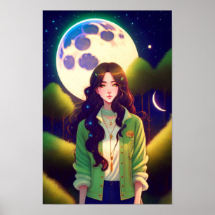 Poster Anime lunaire