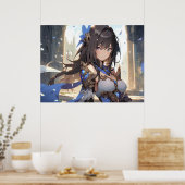 Poster Anime mage fille au château (Cuisine)