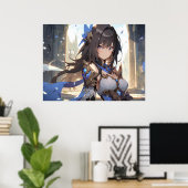 Poster Anime mage fille au château (Bureau à domicile)