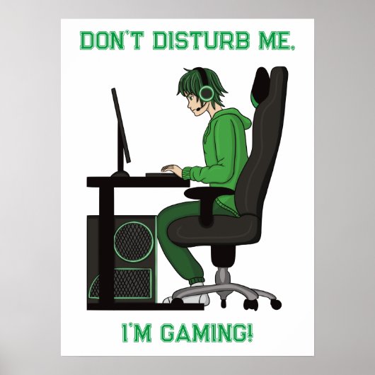 Poster Anime Manga Ordinateur PC Gamer Boy (Devant)