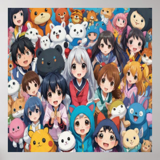 Poster Anime manga pop art amants pop amoureux dessin ani