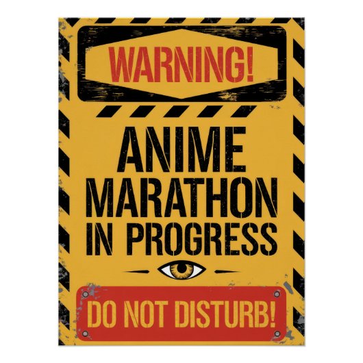 Poster "Anime Marathon In Progress | Do Not Disturb" (Devant)