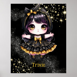 POSTER Anime Meisjes Goth Aardig Aangepast Kawai