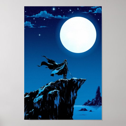 Poster Anime Moonlight Warrior Epic Wall Art (Devant)