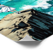 Poster Anime Ocean Cliff Breeze Wall Art (Coin)