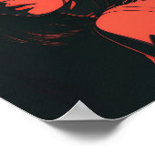 Poster Anime rouge intense fille (Coin)