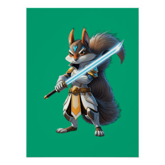 Poster Anime Samurai Squirrel Warrior