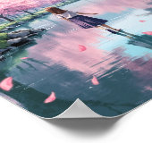 Poster Anime Spring Blossom River Wall Art (Coin)