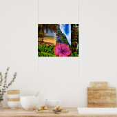 Poster Anini Beach, Kauai Hawaiian Collage (Cuisine)