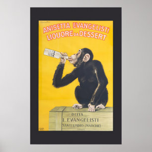 Poster Anisetta Evangelisti - Singe de style vintage 1925