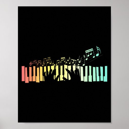 Poster Anist Keyboards Music Notes Ano  (Devant)