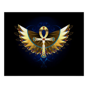 Poster Ankh or avec ailes