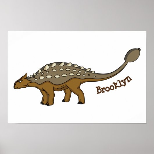 Poster Ankylosaurus armoured dinosaur illustration (Devant)