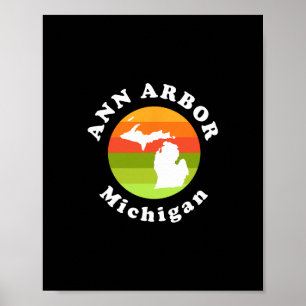 Poster Ann Arbor Michigan Extérieur Lever du soleil Mi Va