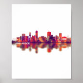 Poster Ann Arbor Michigan Skyline (Devant)