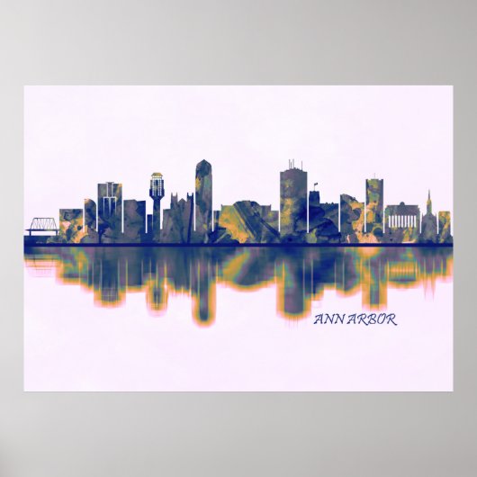 Poster Ann Arbor Skyline (Devant)