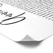 Poster Anna Commence White Script Chanson Lyrique Wall Ar (Coin)